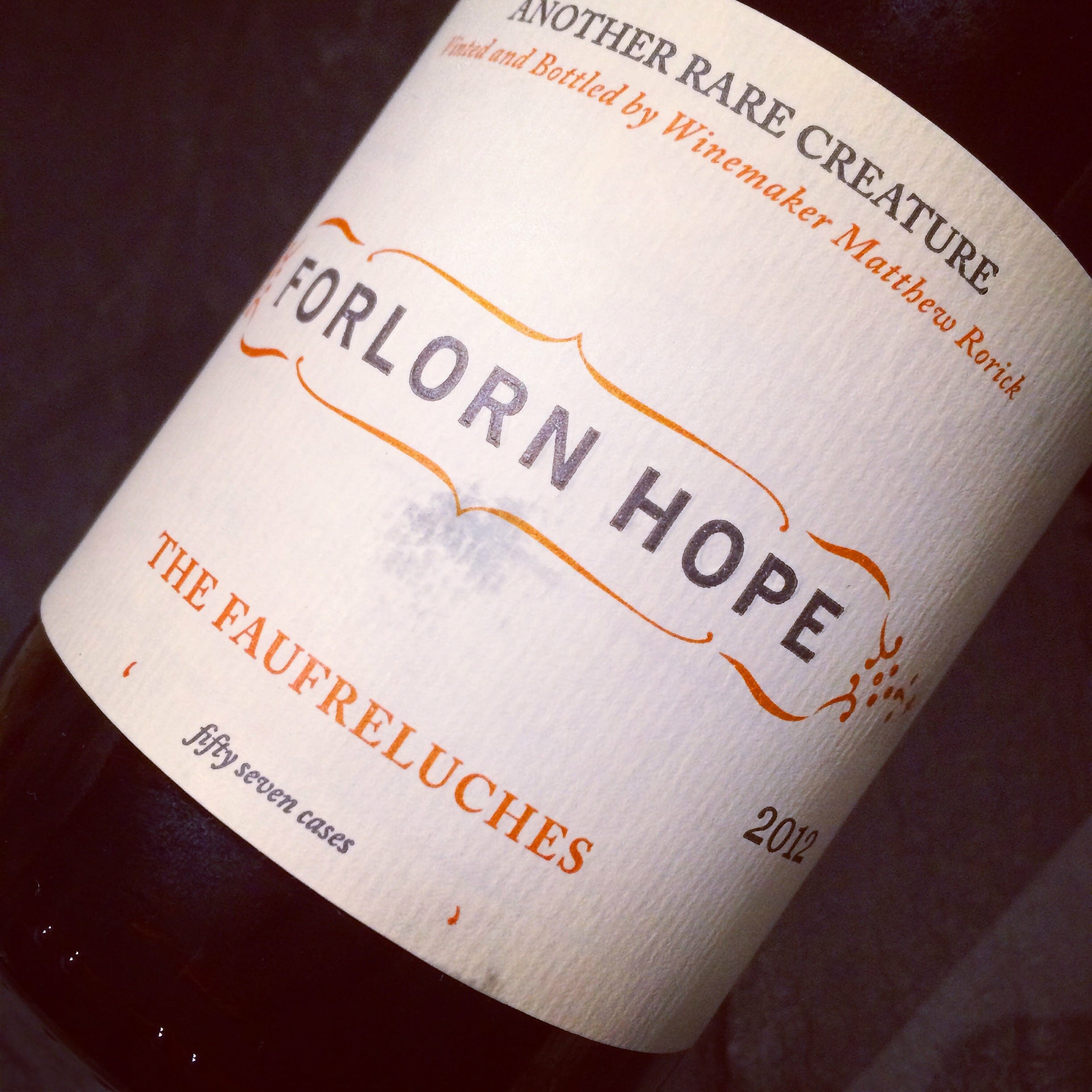 Forlorn Hope Another Rare Creature The Faufreluches Gewürztraminer 2012